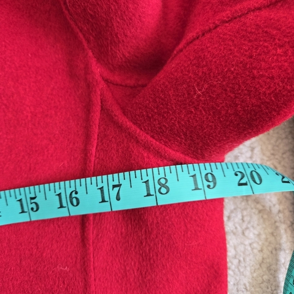 BANANA REPUBLIC Mid Length Lightweight Ultra Red Relaxed Wool Top Coat. Size XS - Picture 15 of 16